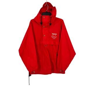 Vintage 80s Descente Red Pullover Windbreaker Jacket Mens Size 1 Medium